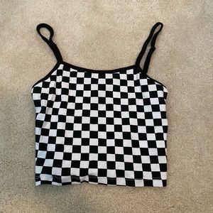 H&M black and white checkered tank top